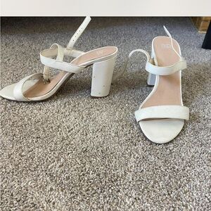 BP Cream Block Heel Sandals